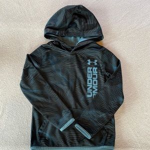 Under Armour SZ YSM Boys Fleece Branded Hoodie- Grey/ Blue